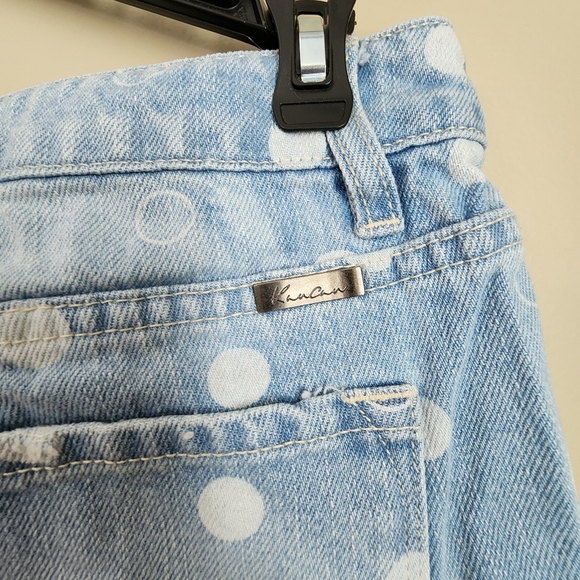 Kancan Polka Dot Denim Shorts Size M 100% Cotton - Picture 4 of 7